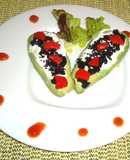 Aguacates rellenos de queso crema