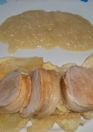 Una foto de Solomillo con salsa de cebolla cremosa