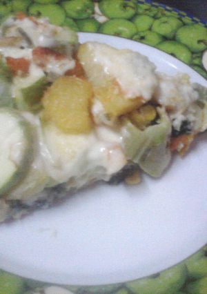 Una foto de Tarta multicolor de verduras