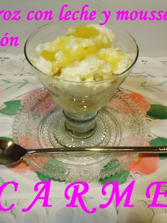 Una foto de Arroz con leche y mousse de limón