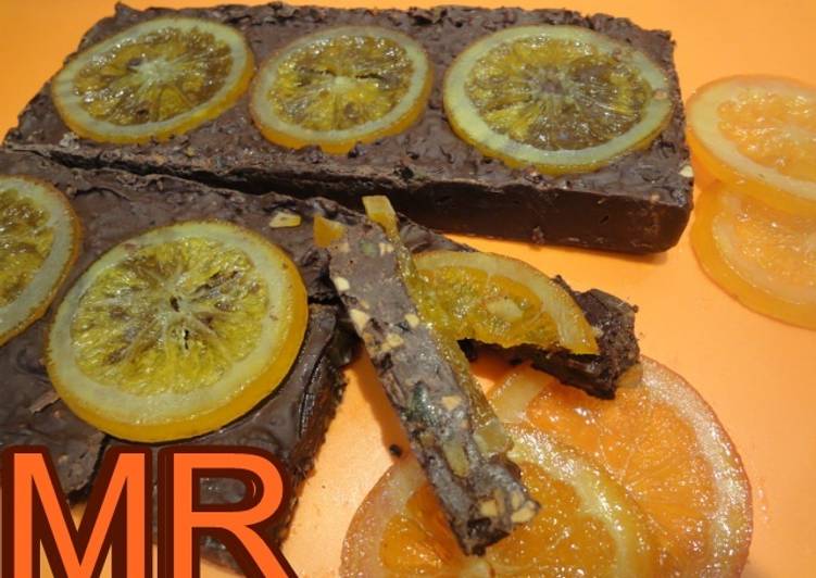 Turrón de chocolate y naranja