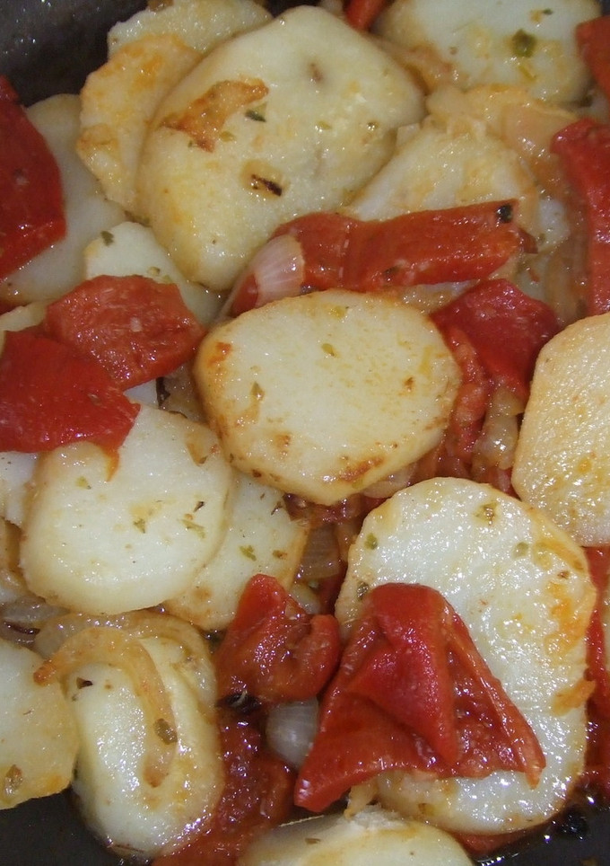Una foto de Patatas y pimientos al orégano