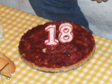 Tarta de queso con mermelada de frambuesa casera 