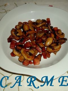 Una foto de Champiñones salteados con jamón
