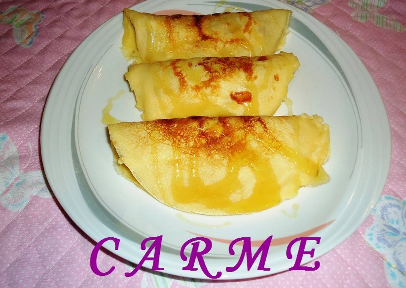Crêpes con queso brie y jamón serrano<br />