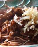 Ragú de corzo con tallarines