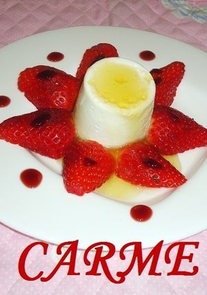 Una foto de Fresas con requesón y miel