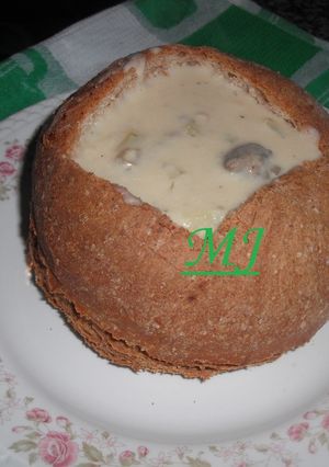 Una foto de Bread bowl ( pan para sopa)