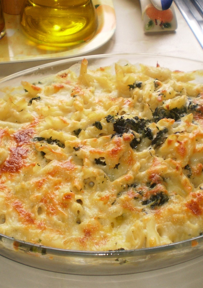 Una foto de Macarrones con espinacas