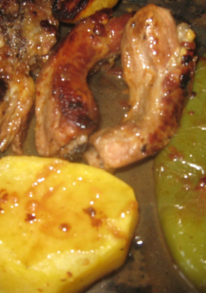 Una foto de Asado de costillas y pimientos