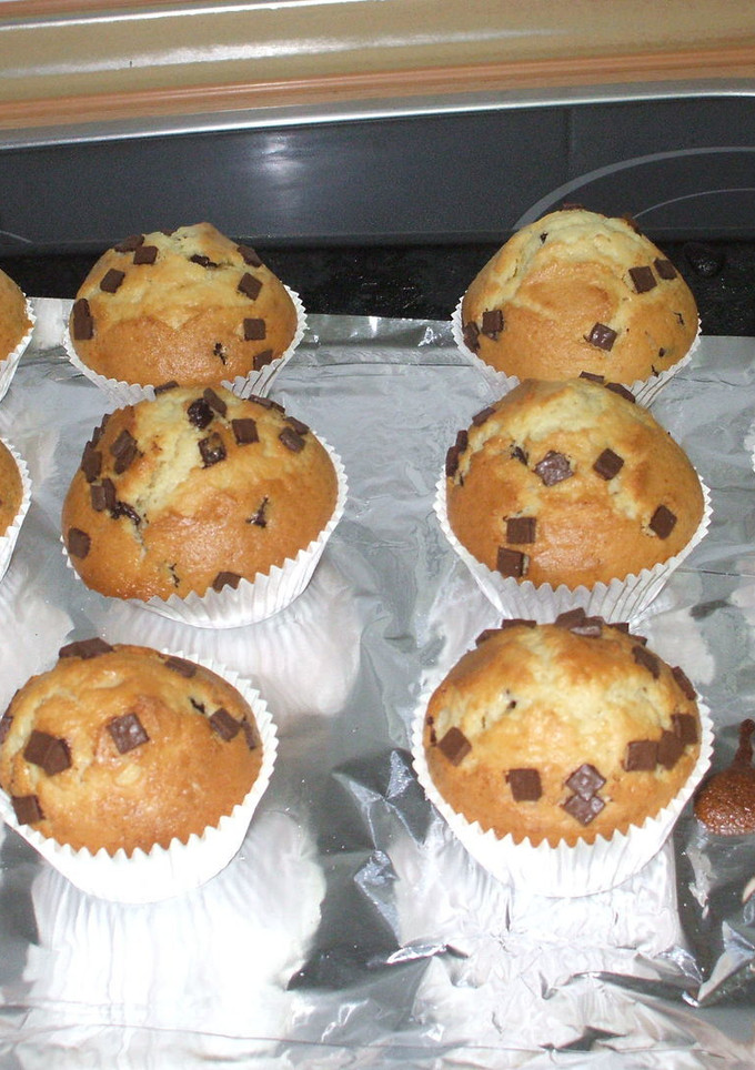 Una foto de Muffins con perlitas de chocolate