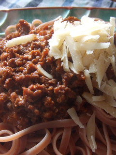 Una foto de Bolognesa de liebre con pasta