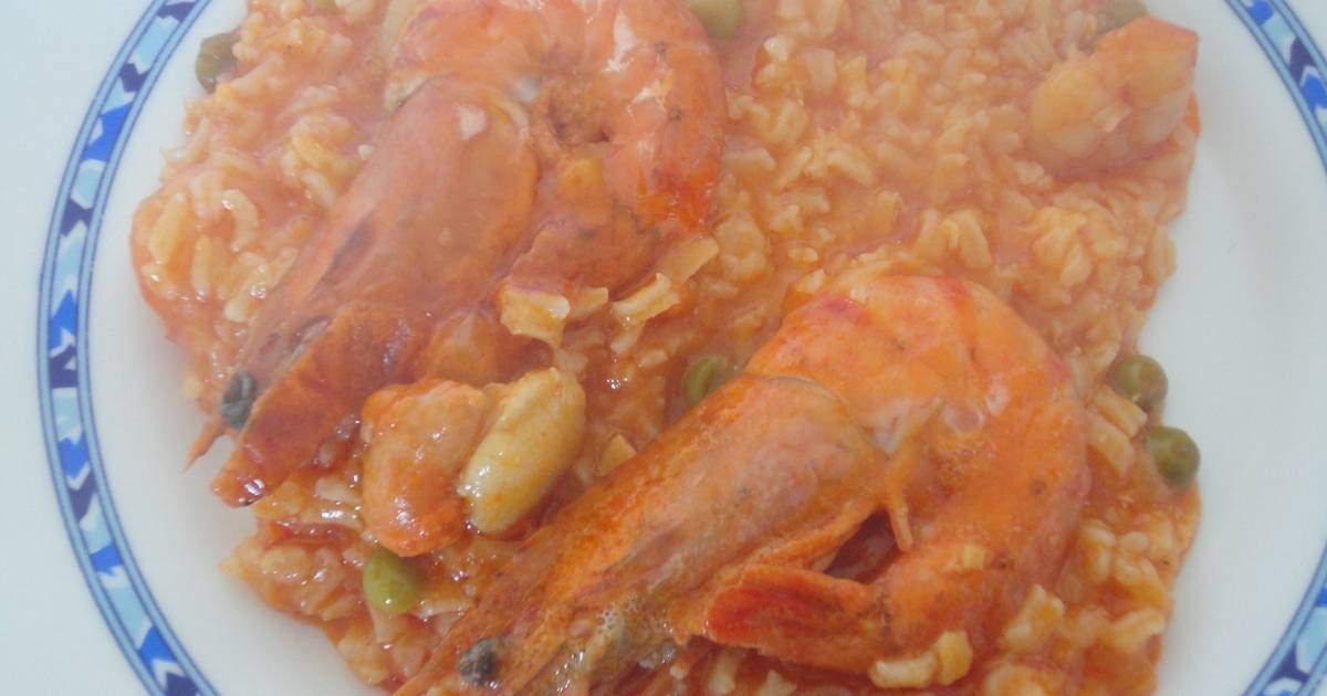 Arroz caldoso con vieiras y langostinos Receta de Rebe- Cookpad