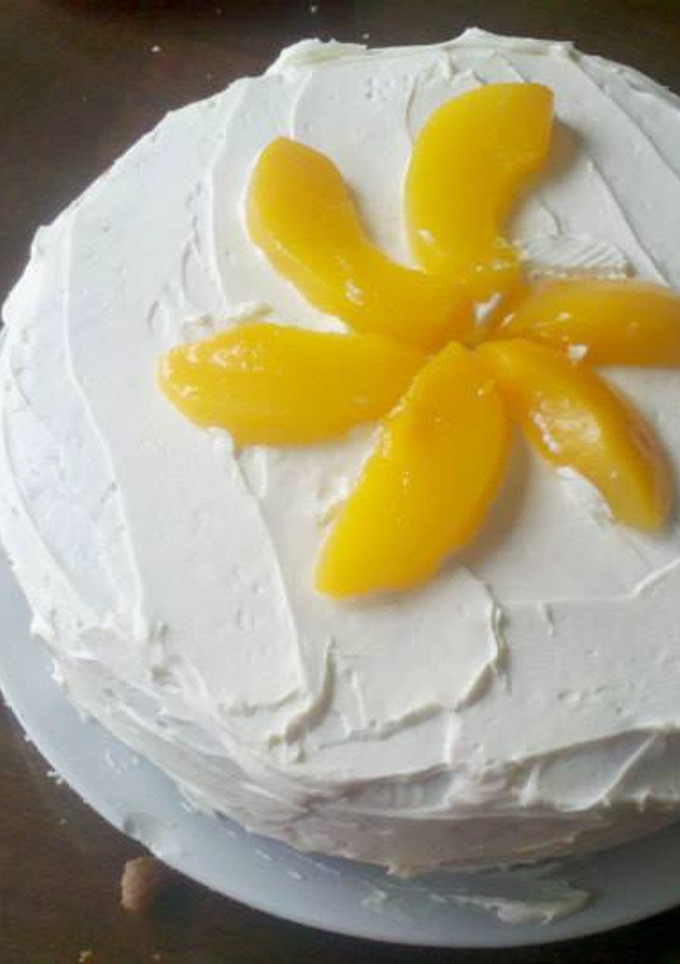 Una foto de Torta con durazno y dulce de leche diet
