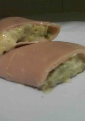 Una foto de Arrollado de jamón cocido y berenjenas