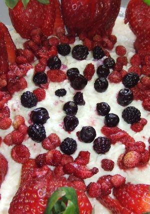 Una foto de Mousse de ricotta y frutos rojos