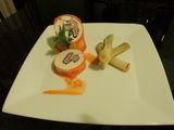 Rols de pollo con guarnición de puerro