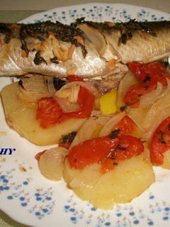 Una foto de Caballa al horno al estilo murciano