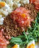 Ensalada de lentejas con coliflor y judías verdes 