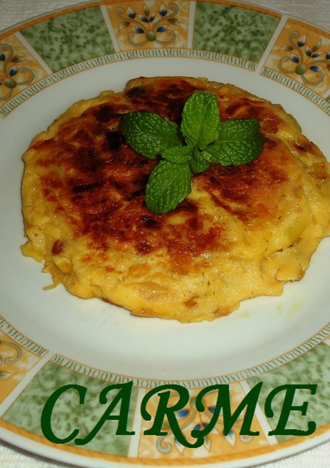 Una foto de Tortilla de col y puerro
