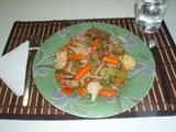Verduras salteadas con bacon