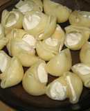 Caracolas con crema de queso