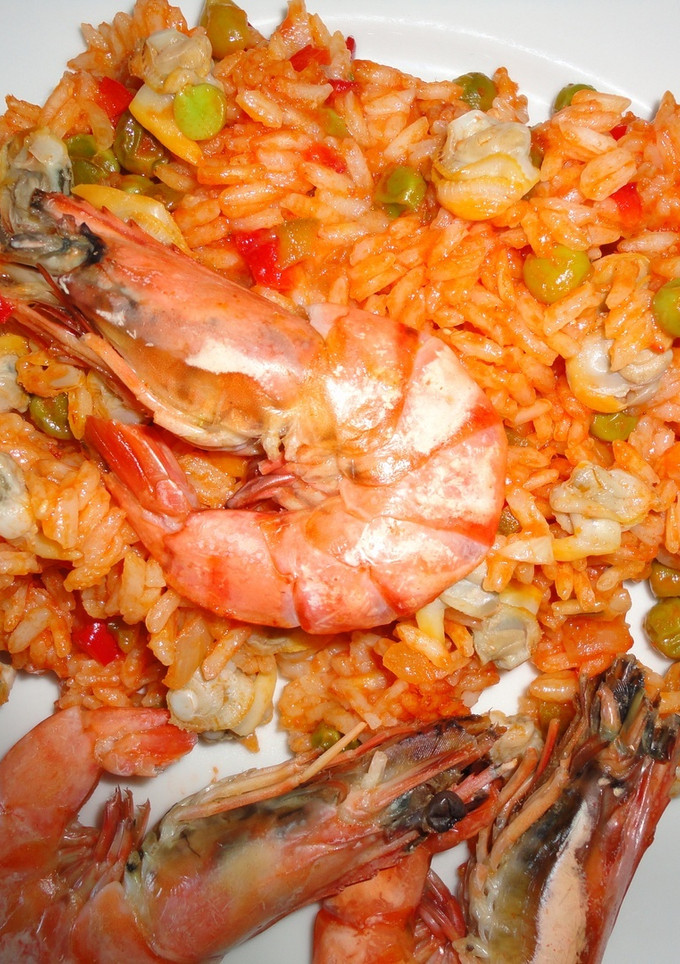 Una foto de Arroz con berberechos al horno