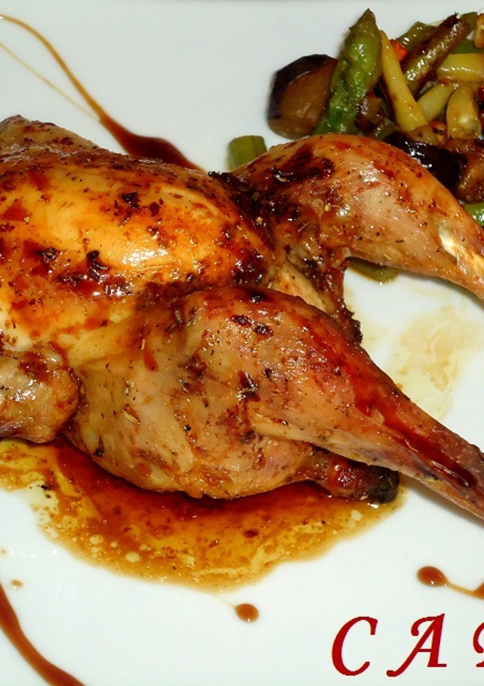 Una foto de Picantones rellenos al moscatel
