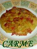 Tortilla sin huevo de col y jamón