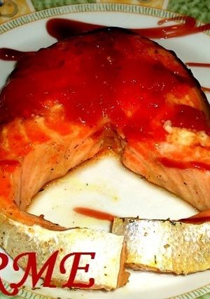 Una foto de Salmón en papillote con mermelada