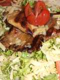 Ensalada templada de salmón y setas