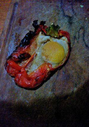 Una foto de Asado a la parrilla de calahorras rellenos 