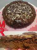 Tarta brownie de naranja y pan