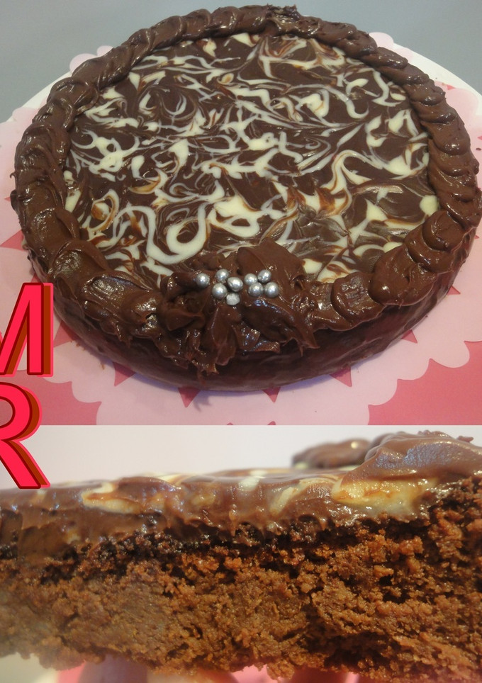 Una foto de Tarta brownie de naranja y pan
