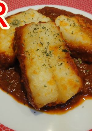 Una foto de Bacalao a la vizcaina con manzana