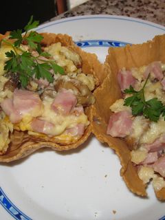 Una foto de Tulipas de champiñones y jamón de pavo