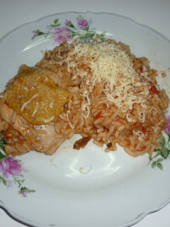 Una foto de Guiso de arroz con pollo casero