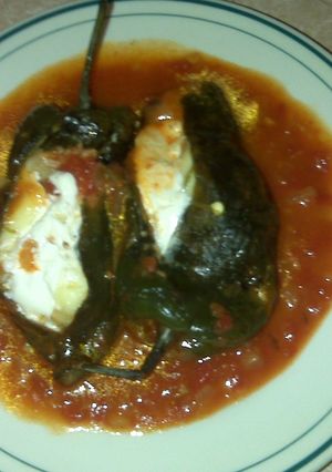 A picture of Tuna-Stuffed Chiles Rellenos.