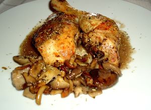 Una foto de Pollo al vino tinto fácil