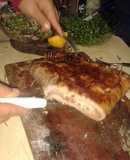 Asado a la parrilla de matambrito de cerdo en calzone
