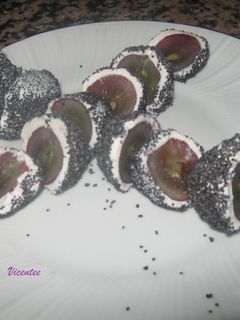 Una foto de Uvas con queso que saben a beso