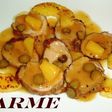 Solomillo de cerdo asado con piña y vino dulce