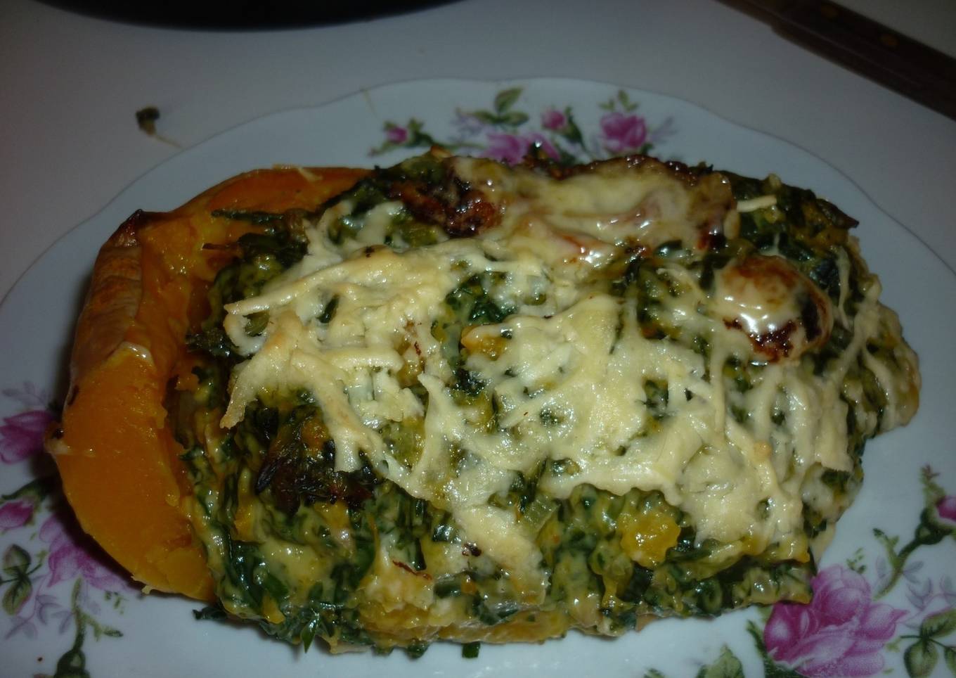 Calabazas rellenas con acelga y queso caseras<br />