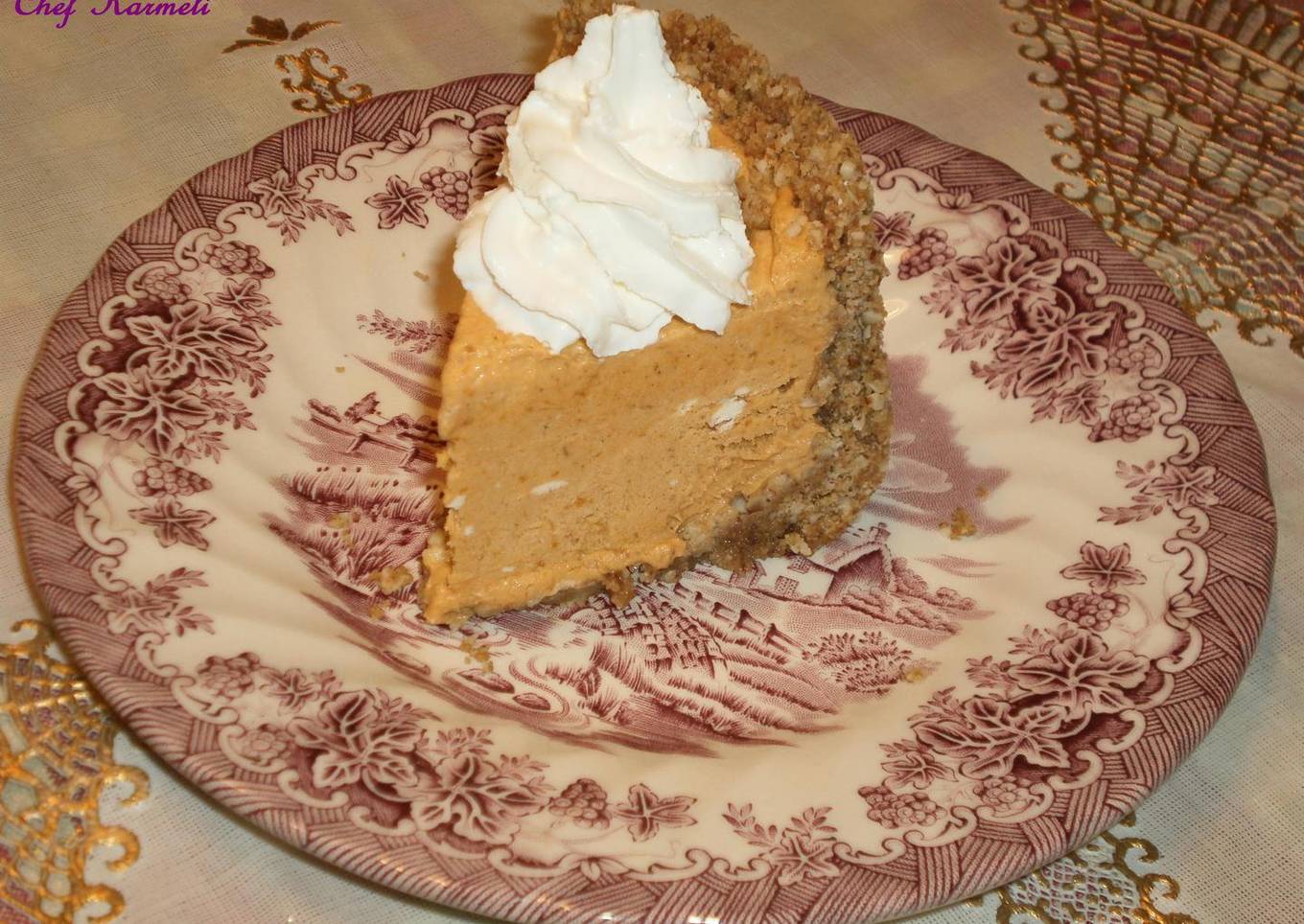 Cheesecake de calabaza  fácil y sin horno<br />