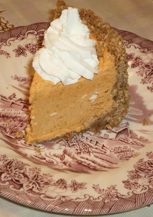 Una foto de Cheesecake de calabaza fácil y sin horno