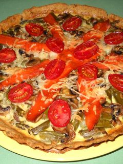 Una foto de Quiche de espárragos y salmón