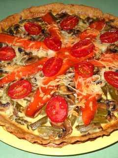 Una foto de Quiche de espárragos y salmón