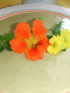 Una foto de Sopa fría de hierbas frescas