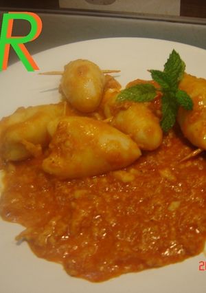 Una foto de Calamares a la mallorquina