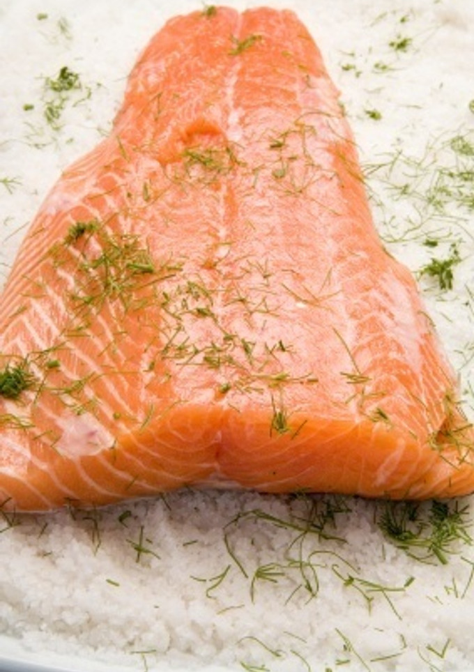 Una foto de Salmón marinado